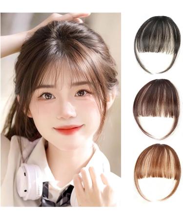 Bangs Hair Clip Brown Black Clip on Bangs Hair Extensions Fake Bangs Hair Wispy Bangs Hair Clip Fringe with Temples Hairpieces Curved Bangs Bangs Clip in Hair(Color:2-33) - Buy Online on GoSupps.com