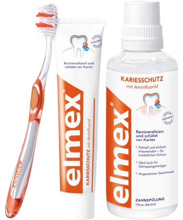 Elmex Toothbrush Caries Protection InterX Medium - 3 Pack | X-Bristles for Thorough Cleaning & Short Head for Molars - Buy Online on GoSupps.com