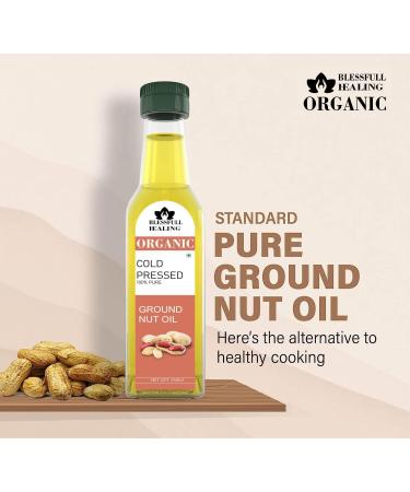 Blessfull Healing Cold Pressed Ground Nut Oil for Healthy Cooking Skin Glow 250 ml / 8.45 fl oz Pack of 1 - Buy Online on GoSupps.com