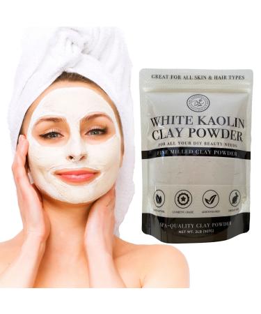 Natural White Kaolin Clay Powder   Great for DIY Spa Clay Face Mask Maker  Hair  Body  Soap  Deodorant  Bath Bomb  Makeup  Lotion & Gardening   Woman Owned & Sourced in the USA   2 Pounds
