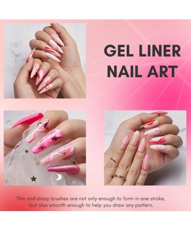 Makartt 6 Colors Nail Liner Gel Nail Polish Set Nails Liner Gel Paint for Nail Painting Soak Off UV Liner Gel DIY Design Manicure Drawing Kit Pink Colors - Buy Online on GoSupps.com