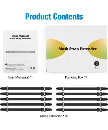 DORART Mask Extender Ear Savers - Adjustable Black Band for Face Masks - 10PCS - Buy Online on GoSupps.com