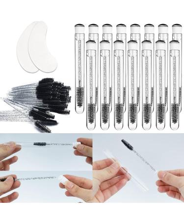 15 Disposable Mascara Brushes Set - 65 Eyelash Applicators & 8 Eye Patches for Extensions - Black - Buy Online on GoSupps.com