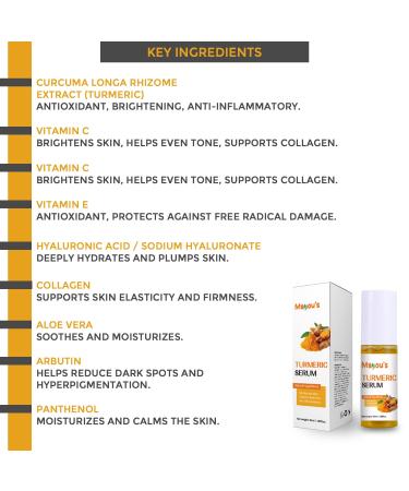 Mayou's Turmeric Serum - Brightening & Hydrating Facial Essence/Anti-Aging Anti- Inflammatory Moisturizer/50ml - Buy Online on GoSupps.com