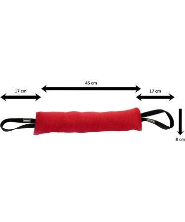 Dingo Gear Cotton Nylon Bite Sausage for Dog Training - 45x8 cm Dual Handles Red | IGP IPO Obedience & Protection Sport - Buy Online on GoSupps.com