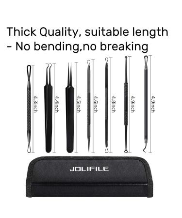 Jolifile 7-Piece Blackhead Removal Set | Acne Comedone Extractor Tools | Blackening Remover & Pimple Popper Tweezers - International Shipping Available - Buy Online on GoSupps.com