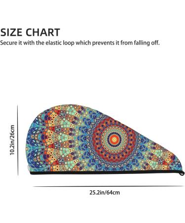Round Mandala Microfiber Hair Towel | Super Absorbent Quick Dry Hair Wrap for Long Curly & Thick Hair - Soft Coral Velvet - Buy Online on GoSupps.com