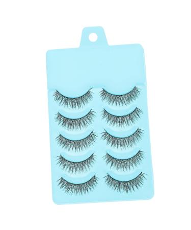 minkissy 5 Pairs Wispy Eyelashes Thick False Eyelashes Magnetic Eyelashes Short Eyelashes Natural Looking Eyelashes Dramatic Eyelashes Cross False Eyelashes 3d Extend Cross Section