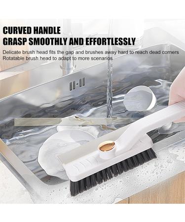 Rotating Tile Brush HeavyDuty Shower Scrubber Brush Scrubbing Cleaning Grout Brush Heavy Duty Stiff Bristle Scrubber Adjustable V Shaped Cleaning Brush for Limescale Grease White - Buy Online on GoSupps.com