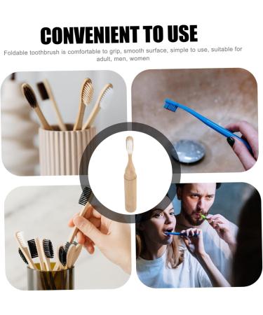 Portable Folding Toothbrush - Soft Bristles Travel-Friendly Wooden Handle - Ideal for Adults | International Shipping Available - Buy Online on GoSupps.com