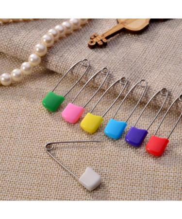 Baby Flower 100Pcs 5.5cm Long Baby Safety pin Plastic Head Diaper pin Sturdy Stainless Steel Diaper pin with Safety Lock