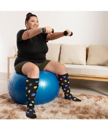 Zfsock Compression Stockings for Thick Calves - Men's & Women's Medical Support Socks 20-30mmHg - Oversize Travel & Flight Socks for Nurses & Sports - 3XL Point Patterns - Buy Online on GoSupps.com