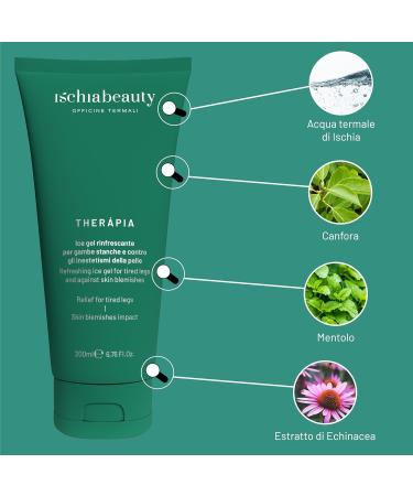  Ischia Beauty Icy Leg Gel | 250ml Refreshing Ice Gel | Provides relief and freshness to tired legs | Tones firms and fights cellulite and stretch marks | With thermal water from the island of Ischia - Buy Online on GoSupps.com