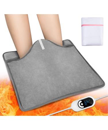Electric Heated Foot Warmers for Men and Women  Foot Heating Pad 16.5 with 8 Levels Temp  6 Timers and Laundry Bag  Fast Heat Technology Feet Warmer with for Feet Back Abdomen  Pain Relief  Cramps
