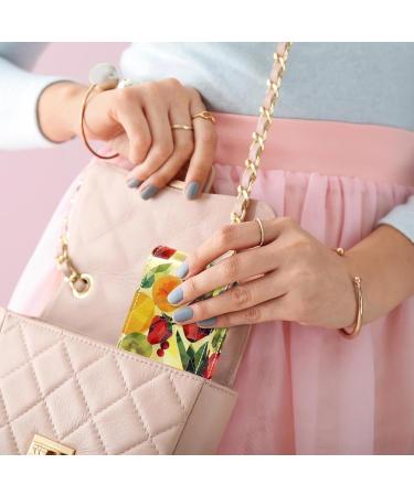 Buy Leather Lipstick Case with Mirror | Mini Lip Gloss Organizer | Stylish Fruit & Vegetable Pattern - Shop Now - Buy Online on GoSupps.com