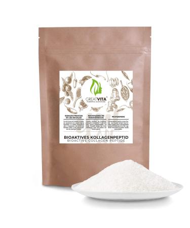 Bioactive collagen powder - 1kg |Premium quality/pure collagen powder/hydrolysate peptides type |Collagen protein powder - tangible/without additives/GreatVita 1 kg (1 Pack)