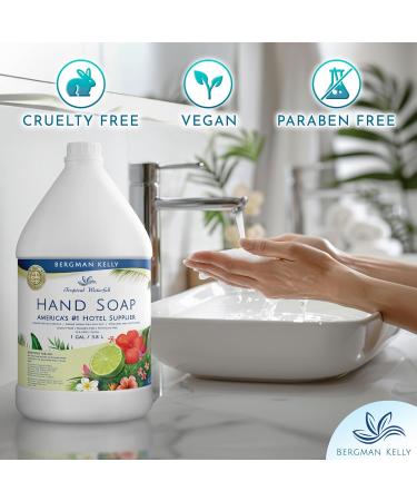 BERGMAN KELLY Tropical Waterfall Liquid Hand Soap - 128 fl oz Refill Gallon for Hotels | Refreshing Hand & Body Soap in Bulk - Buy Online on GoSupps.com