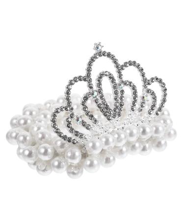 hair accessories elastic hair tie pearl hair scrunchies pearl crown hair scrunchies pearl hair tie with crown pearl beaded hair tie crown hair tie child alloy plastic rubber band