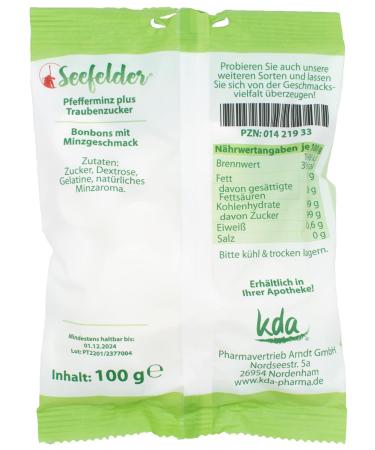 Buy KDA Seelfelder Peppermint & Glucose Candies 100g - International Shipping Available - Buy Online on GoSupps.com