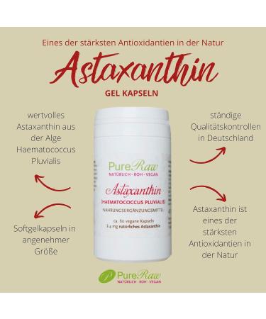 Buy Pureeraw Vegan Astaxanthin 4mg - Hawaiian Algae Oil with Vitamin E 60 Softgels - Boost Health & Wellness - Buy Online on GoSupps.com