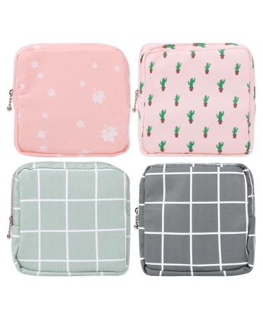 4Pcs Sanitary Napkin Storage Bag Zipper Menstrual Pad Bag Practical Menstrual Pad Bag for Teen Girls Store Sanitary Pads (4 pcs)