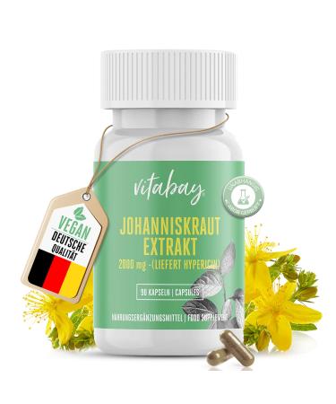 Vitabay St. John's wort extract 2000 mg 90 vegan capsules St. John's word high dosed delivers hypericin gentle processing made in germany 90 pieces (1 Pack) - Buy Online on GoSupps.com