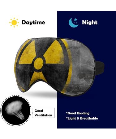 Yellow Nuclear Radioactive Symbol Reactor Sleep Mask - Adjustable Strap Eye Cover for Men and Women - Blocks Light for Travel and Nap - Buy Online on GoSupps.com