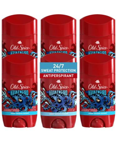Old Spice Antiperspirant Deodorant for Men 24/7 Freshness & Lasting Scent 48hr Sweat & Odor Protection Krakenguard Scent Wild Collection 2.6 oz (Pack of 6) 2.6 Ounce (Pack of 6) Krakengard