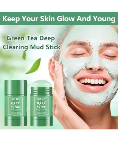 KISSIO Green Tea Mask Stick - Blackhead Remover & Deep Pore Cleansing Face Mask with Volcanic Mud Natural Cruelty-Free for All Skin Types 1.35oz - Buy Online on GoSupps.com