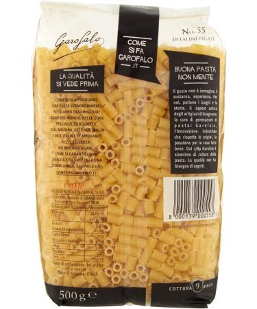  Garofalo Garofalo Pasta di Gragnano IGP Ditalini Rigati No. 55 Short Pasta 100% Neapolitan Pack of 10 500 g - Buy Online on GoSupps.com