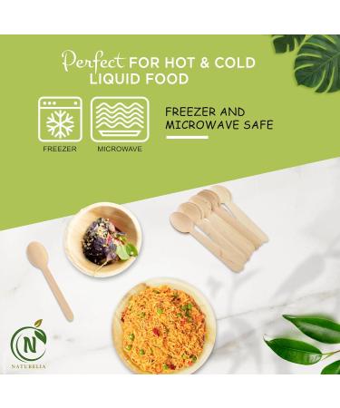 Naturelia Disposable Wooden Spoons (25 14cm): Eco-Friendly Biodegradable Food-Grade Wooden Spoons for Parties BBQs and Everyday Use - Buy Online on GoSupps.com