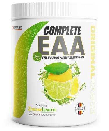 EAA powder 500g lemon lime - 12 500mg of essential amino acids incredibly tasty & refreshing - Complete EAA with all 9 EAAS including Histidin - EAA vegan amino acids powder - Amino workout drink lemon limette 500 g (1 Pack)