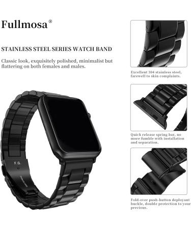 Fullmosa Compatible Apple Watch Band 42mm 44mm 45mm 49mm 38mm 40mm 41mm  Stainless Steel iWatch Band with Case for Apple Watch Series 8/7/6/5/4/3/2/1/SE/SE2/Ultra  42mm 44mm 45mm Black Black 42mm 44mm 45mm - Buy Online on GoSupps.com