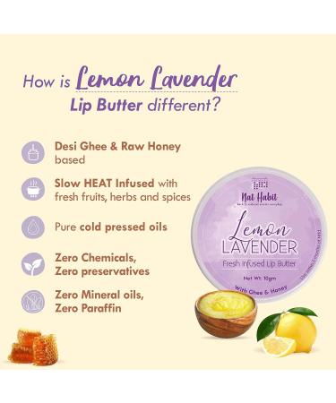 Na...t Habit Lemon Lavender Lip Balm - Infused Lip Butter with Desi Ghee & Raw Honey for Lip Pigmentation Repair & Lightening | International Shipping Available - Buy Online on GoSupps.com
