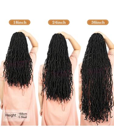 Showjarlly 7 Packs New Faux Locs Crochet Hair - Pre Looped Soft Locs Braiding Hair for Black Women - 1B# 18 Inches - Buy Online on GoSupps.com