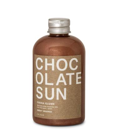 Chocolate Sun - Organic Cocoa Illume Tanning Face Gel (Medium to Dark  4 oz) | Clean  Non-Toxic Sunless Tanning