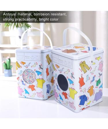 Metal Laundry Powder Tin Laundry Powder Detergent Storage Box Washing Machine Appearance Washing Powder Tablet Storage Container - Buy Online on GoSupps.com