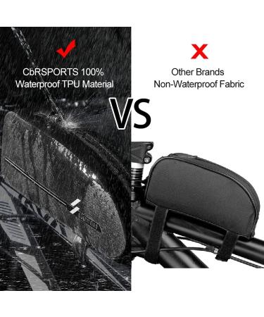 CbRSPORTS Waterproof Bike Top Tube Bag | Front Frame Energy Pack for Cycling | Fuel-Tank & Phone Storage | 840D Material | 9.25x4.13x2.55inches(L) - Buy Online on GoSupps.com
