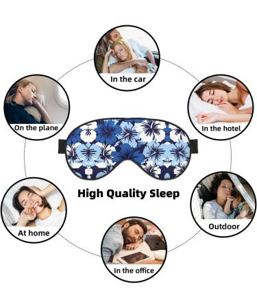SSIMOO Blue Hibiscus Soft Sleep Eye Mask - Breathable Travel Eye Patch for Women - Perfect for Relaxation - Buy Online on GoSupps.com