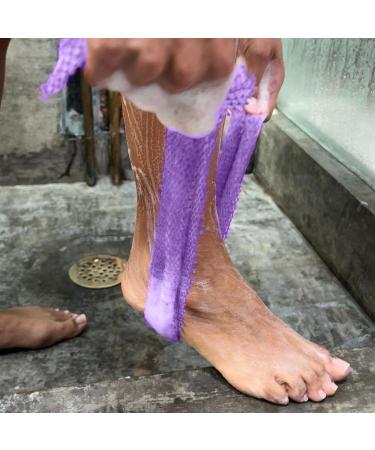 African Bath Sponge - African Mesh Cloth Net Scrubber Bath Towel | Elastic Bath Sponges for Dead Skin Removal Daily Use Purple - Buy Online on GoSupps.com