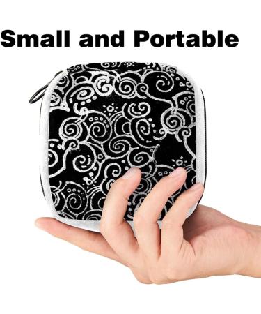 GIAPB Sanitary Napkin Storage Bag | Period Tampon Makeup Pad Pouch Vintage White Circles Lines Color5149 - Buy Online on GoSupps.com