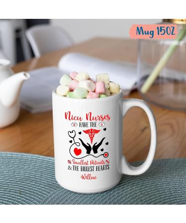 Nicu Nurse Mugs - Personalized Neonatal Nurse Gifts Custom RN Stethoscope Ceramic Coffee Cups | 11oz & 15oz - Buy Online on GoSupps.com