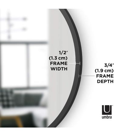 Umbra Hub Round Wall Mirror 24-Inch Black Rubber Frame | Modern Decor for Entryways, Washrooms, Living Rooms | Stylish Home Accent - Buy Online on GoSupps.com