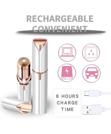 Women's Facial Hair Removal - Painless Waterproof Razor with LED Light for Face, Bikini, Upper Lip, Chin - White - Buy Online on GoSupps.com