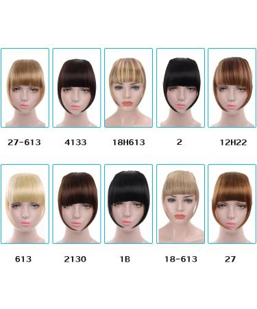 Bangs Hair Clip Clip in Hair Bangs Extension Hairpiece Synthetic French Bangs Neat Bangs with Temples Clip on Fringe Bangs Soft Natural Fake Hair Bangs for Women Bangs Clip in Hair (Color : 613 Siz 10 inch 613 - Buy Online on GoSupps.com