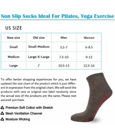 NOVAYARD 5 Pairs Non Slip Grip Socks Yoga Pilates Hospital Men Women Grey Large - Buy Online on GoSupps.com