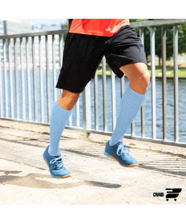 Buy 5 Pairs L/XL Graduated Compression Socks 15-20 mmHg for Men & Women - Knee High All Day Support - Buy Online on GoSupps.com