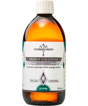 Argent Collo dal 20 PPM BOUTEILLE VERRE 500ml Fabriqu en FRANCE 100% Naturel Oligo l ment Bio Disponible Ionisation 100% solaire Emballages 100% compostables