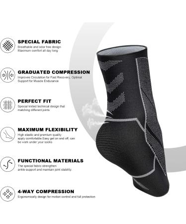 Shop Acwoo Neuropathy Socks - 2 Pairs Compression Ankle Bandage for Men & Women | Plantar Fasciitis Support for Sports & Fitness - Buy Online on GoSupps.com
