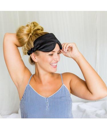 Swanwick 100% Pure Silk Oversized Luxury Eye Mask for Sleeping - Black - Buy Online on GoSupps.com